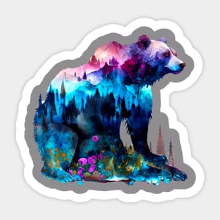 Watercolor Grizzly Sticker